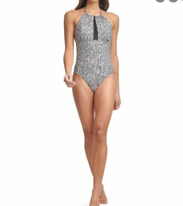 Calvin Klein Womens Tummy Control One-Piece Swimsuit black Size 18 MSRP $118