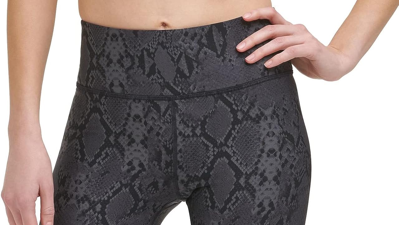 DKNY Sport Women's Snake-Embossed Bike Shorts (Black, Size XS)