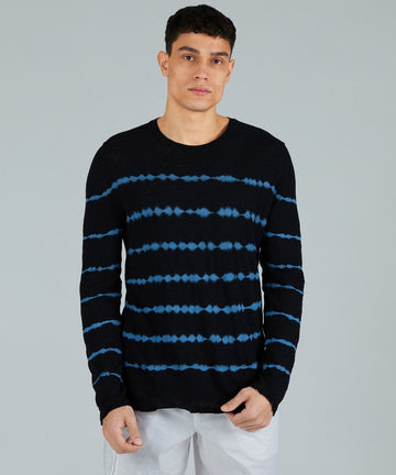Atm Anthony Thomas Mens Cotton Tie Dyed Stripe Tee black Size 2XL MSRP $150