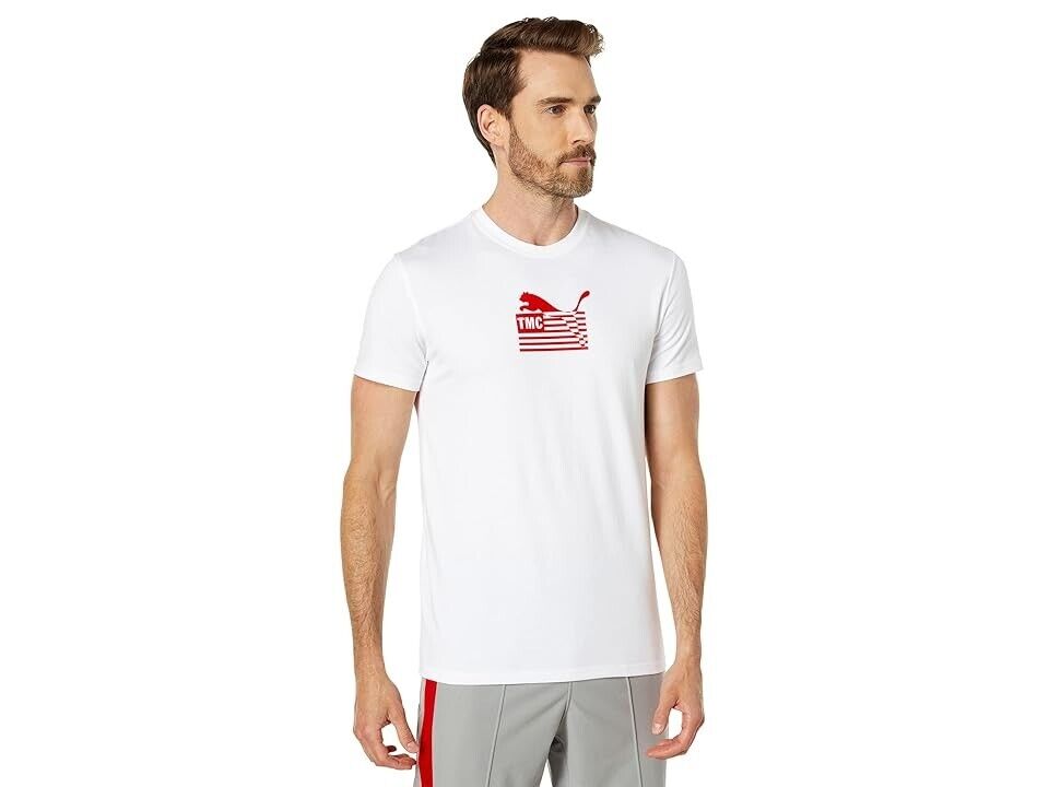 PUMA Hussle Tee TMC (PUMA White/High-Risk Red) Size XXL White MSRP $40