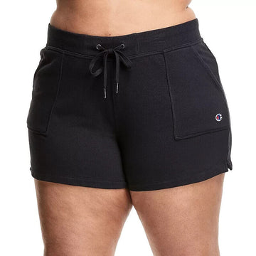 Champion Woment's Plus Size 1X Campus Solid Shorts Black