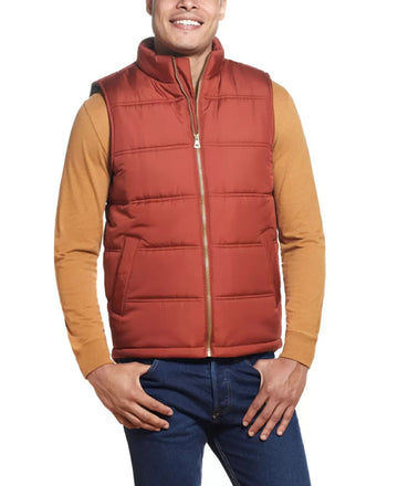 WEATHERPROOF VINTAGE Men's Puffer Vest Brick Brown Size XL MSRP $60