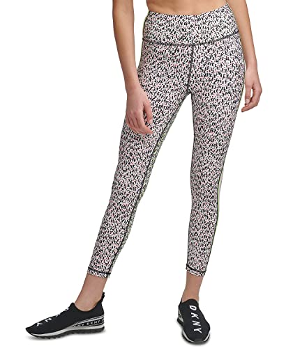 DKNY womens Printed Side-Striped Legging, Slate Heather, Size XS