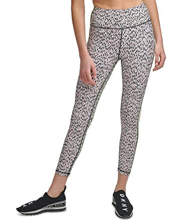 DKNY womens Printed Side-Striped Legging, Slate Heather, Size XS