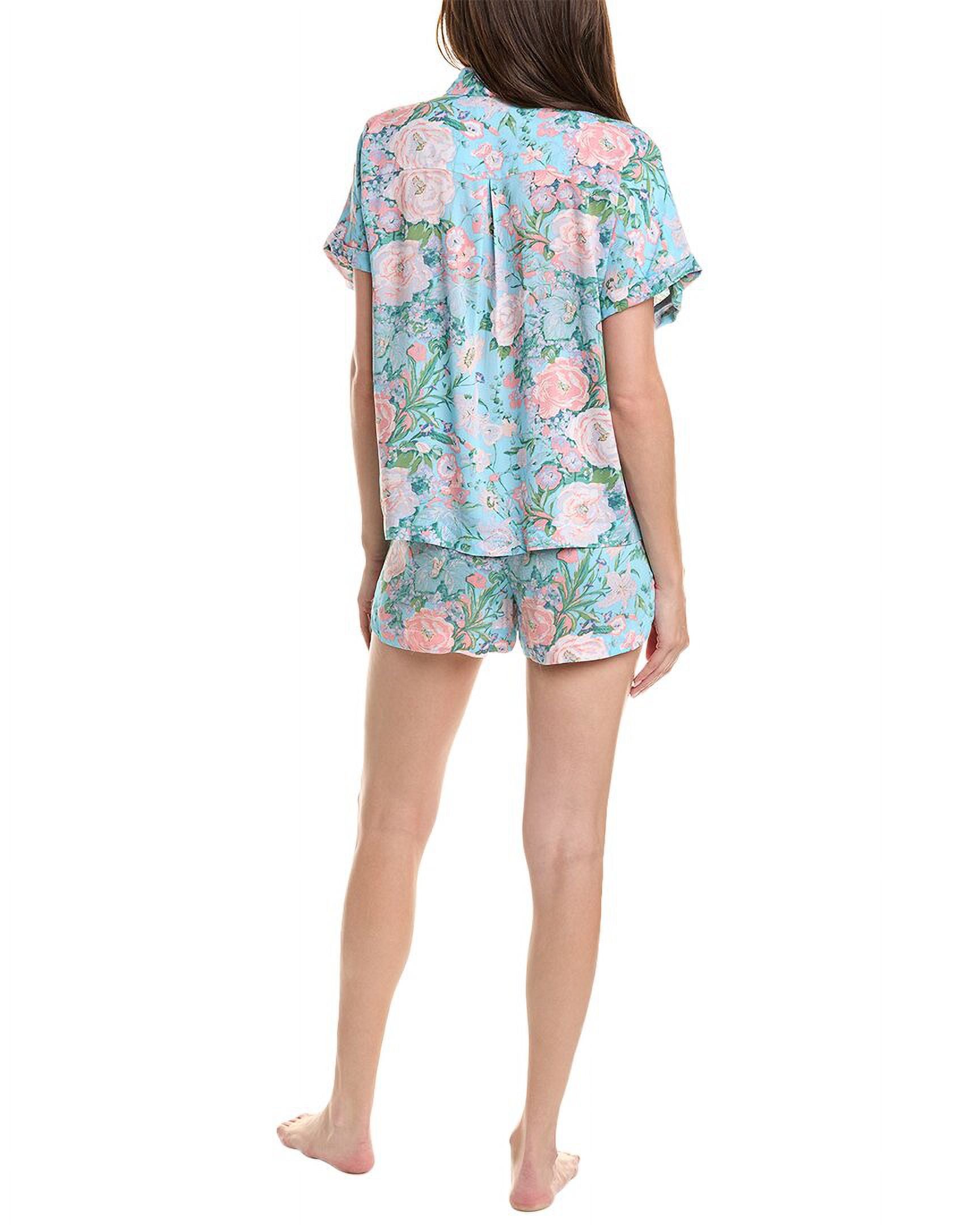 Sanctuary womens 2pc Pajama Shirt & Boxer Set, Size S, Blue