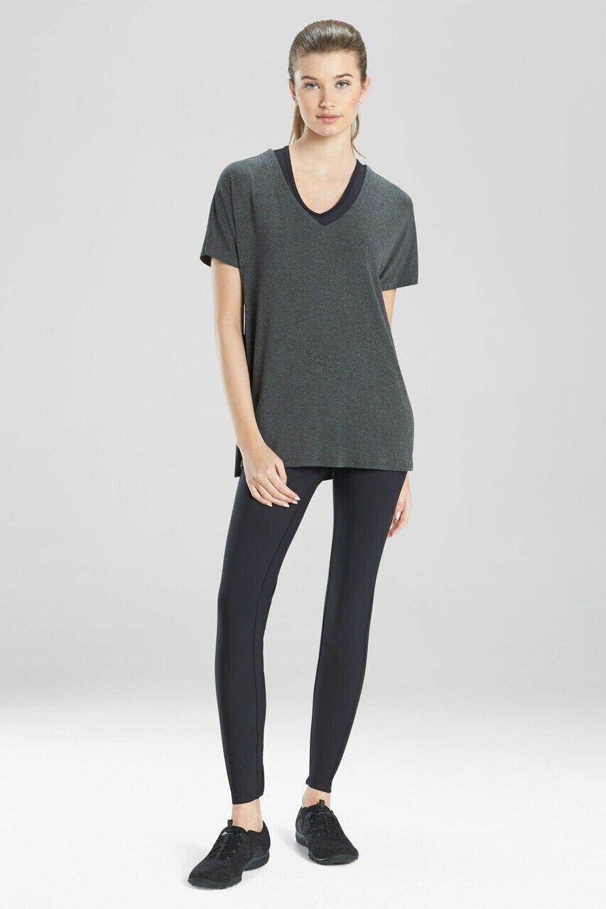Josie Natori Women's Elements Dolman V-Neck Top Gray Size XL MSRP $48