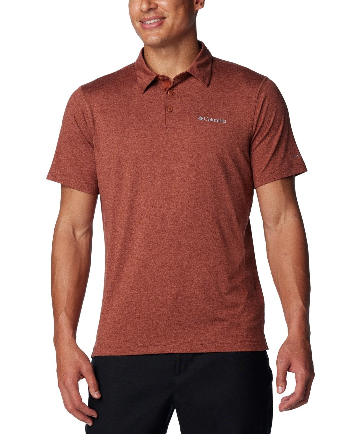 Columbia Men's Carter Short Sleeve Performance Crest Polo Brown Size XL MSRP $50