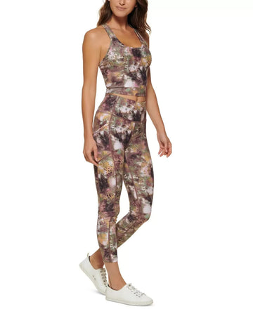 Calvin Klein Performance Women Printed Racerback Cropped Tank Top XS Purple $50