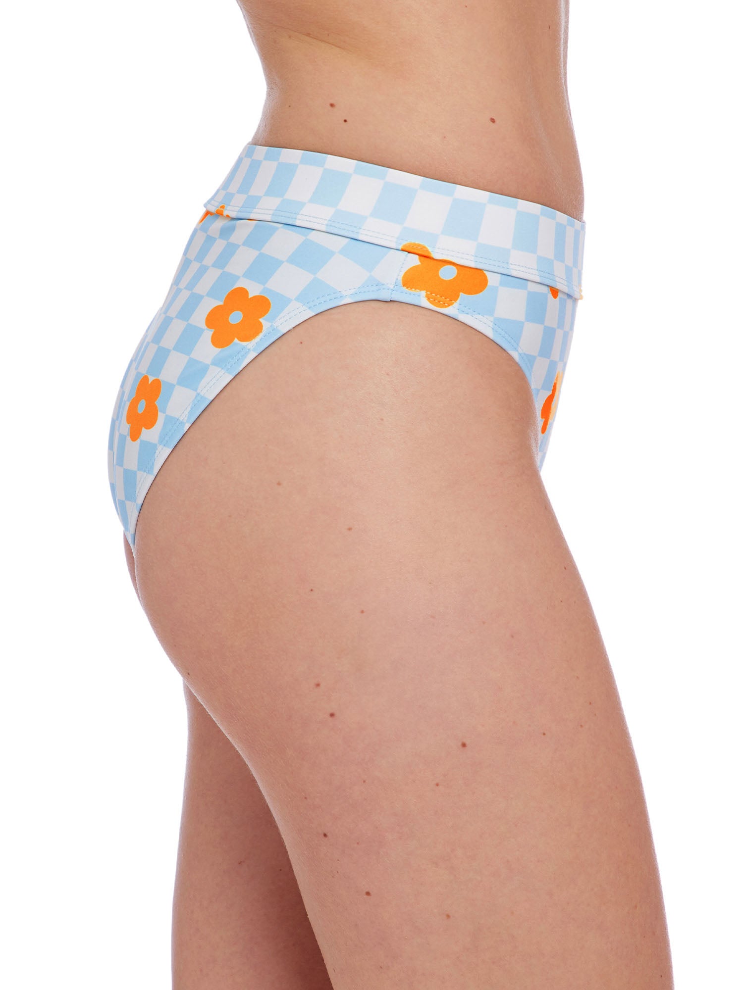 Cyn & Luca Juniors Heidi Picnic Beach Banded High Waist Bottom Blue SIze M