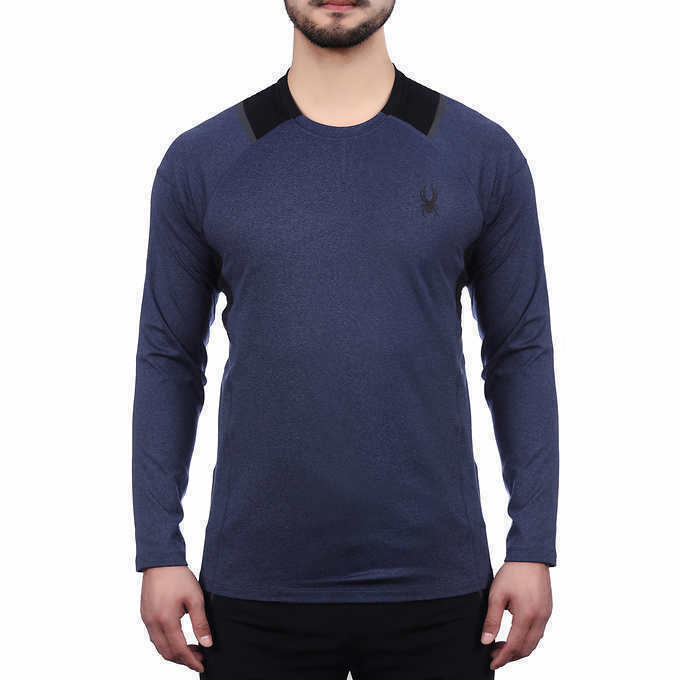 Spyder Active Men??s Long Sleeve Shirt Blue Size L