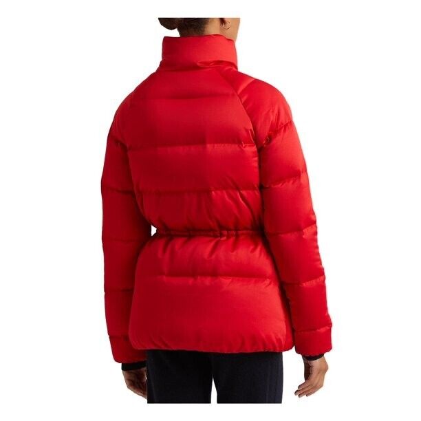 RALPH LAUREN Red Women'sCollar Cinched Waist Puffer Jack Size M MSRP $295