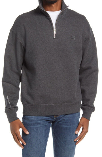 FRAME Men's The Essential Half-Zip Pullover gray Size M MSRP $238