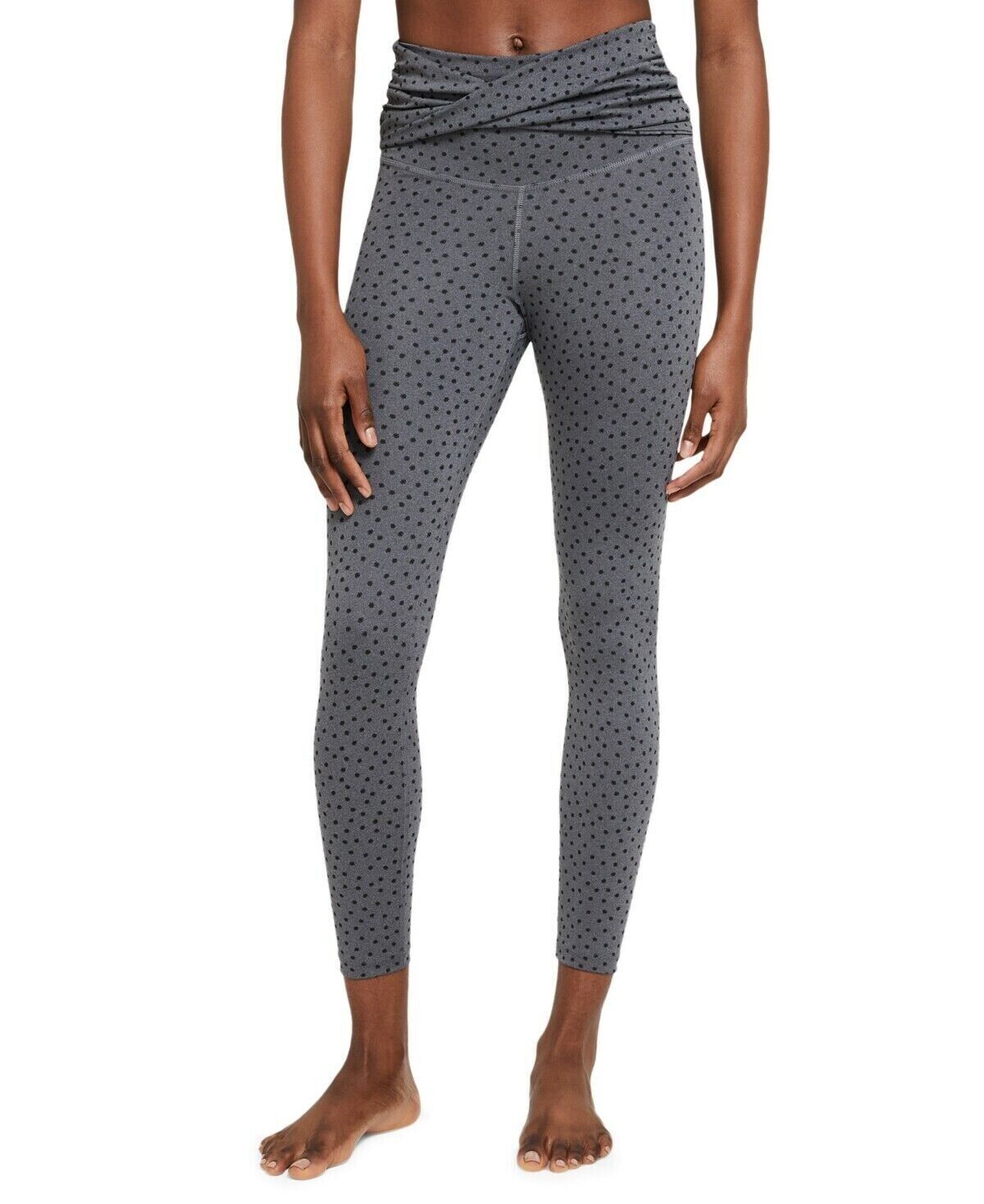 NIKE Womens Yoga Twist-Waist High-Rise 7/8 Length Leggings Gray Size XS MSRP $70