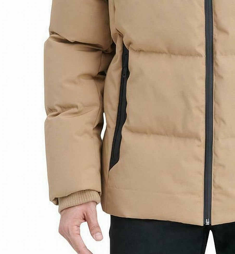 COLE HAAN Mens Kenny Beige Parka Coat Size L