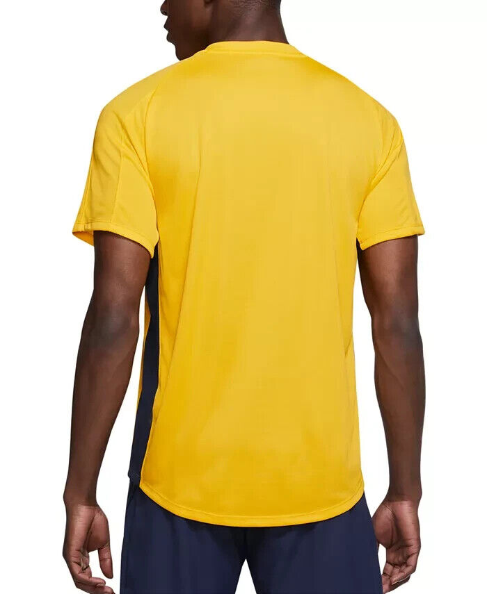 Nike Mens NikeCourt Dri-FIT Victor U Yellow Tennis Shirt Size XL MSRP $40