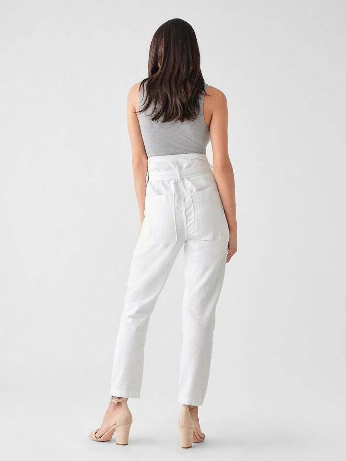 DL1961 SUSIE PAPER BAG HIGH RISE TAPERED STRAIGHT TORINO White Size 26 $229