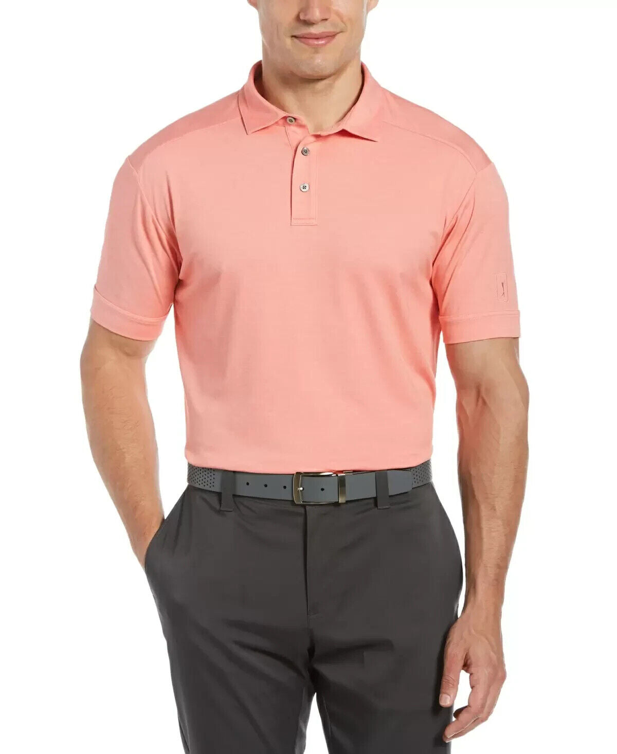 Pga Tour Men's Polo Shirt Dubarry Pink Size L MSRP $60