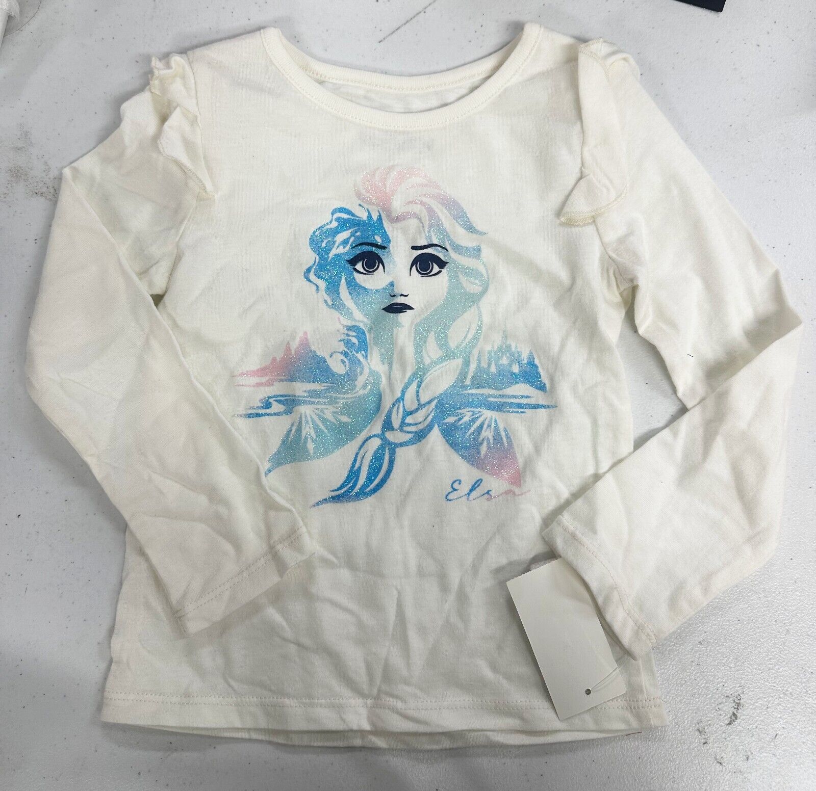 Disney ELSA Long Sleeves TEE Ivory Size 4