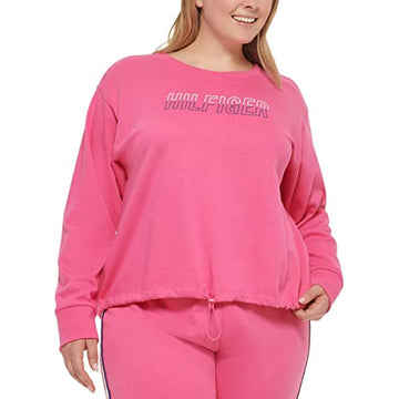 Tommy Hilfiger Sport Womens Plus Fitness Yoga Sweatshirt Pink 1X