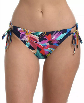 La Blanca INDIGO Adjustable Side-Tie Bikini Swim Bottom, Black US Size 16