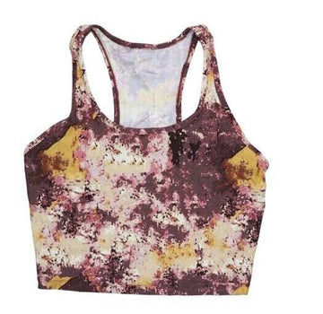 CALVIN KLEIN PERFORMANCE Printed Racerback Cropped Tank Top Purple Size XL $50