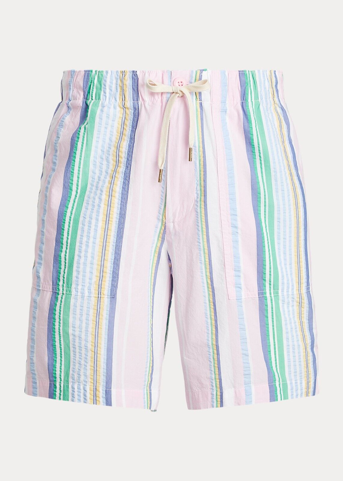 Polo Ralph Lauren 8-Inch Relaxed Fit Seersucker Short Pink Blue Size L MSRP $90