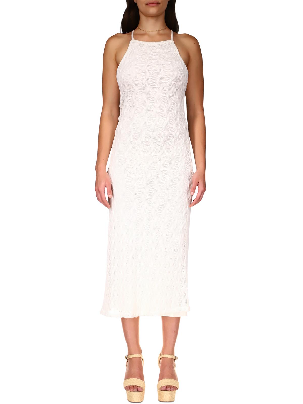 Sanctuary Womens Crochet Halter Midi Dress Size M Off White
