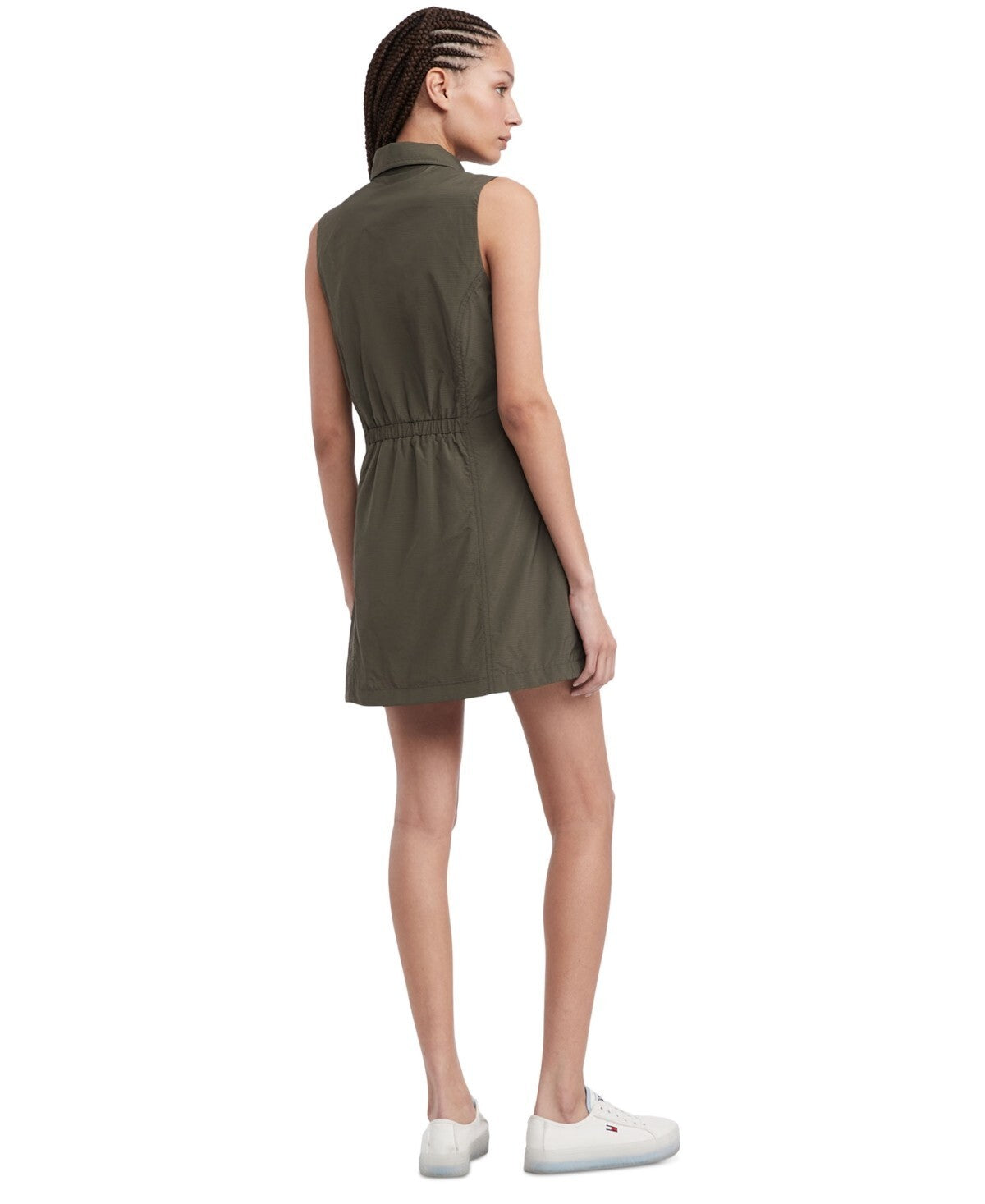 Tommy Jeans Women's Ripstop Sleeveless Cargo Dress OLIVE GREEN Size XL MSRP $100