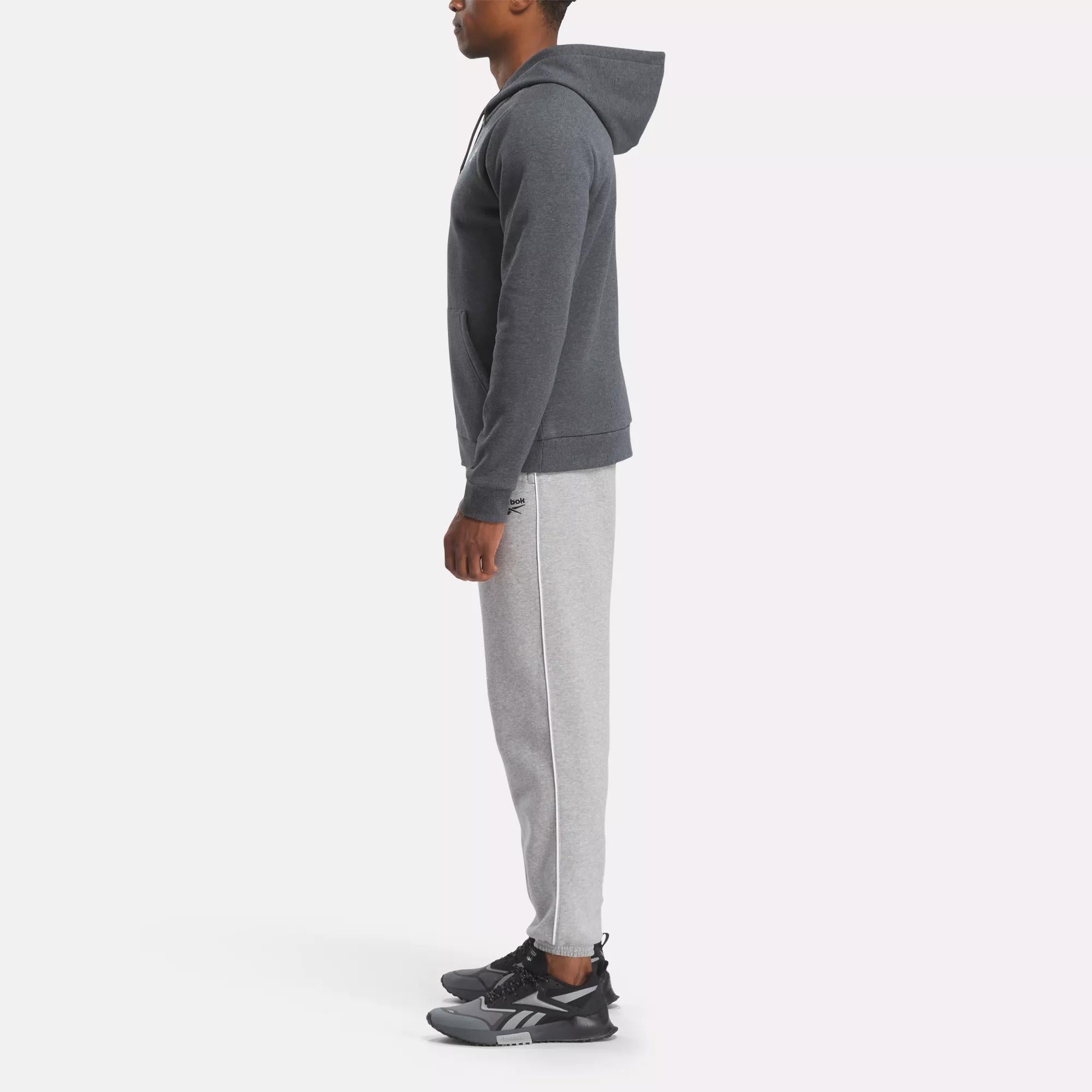 Reebok Identity Fleece Full-Zip Men's Hoodie Gray Size 2XL