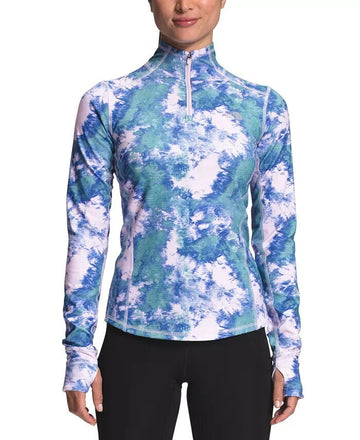 The North Face Women Printed Winter Warm Essential 1/4 Zip Purple Size M $75