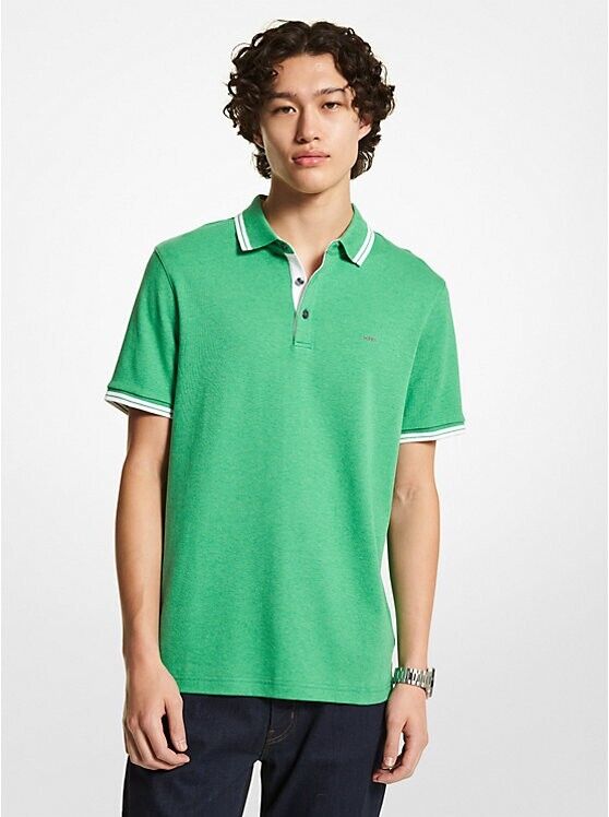 MICHAEL KORS MENS Greenwich Cotton Polo Shirt Green Size M MSRP $90