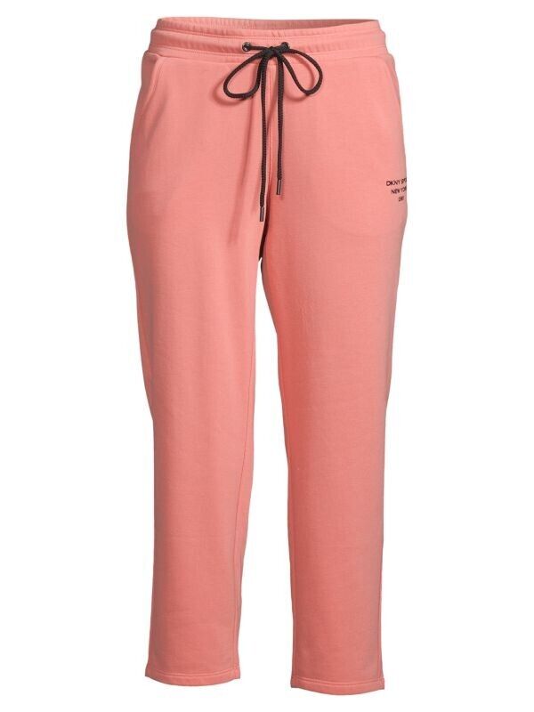 DKNY SPORT Drawstring Cropped Pants Pink Size XL MSRP $60