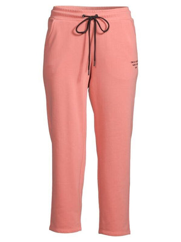DKNY SPORT Drawstring Cropped Pants Pink Size XL MSRP $60