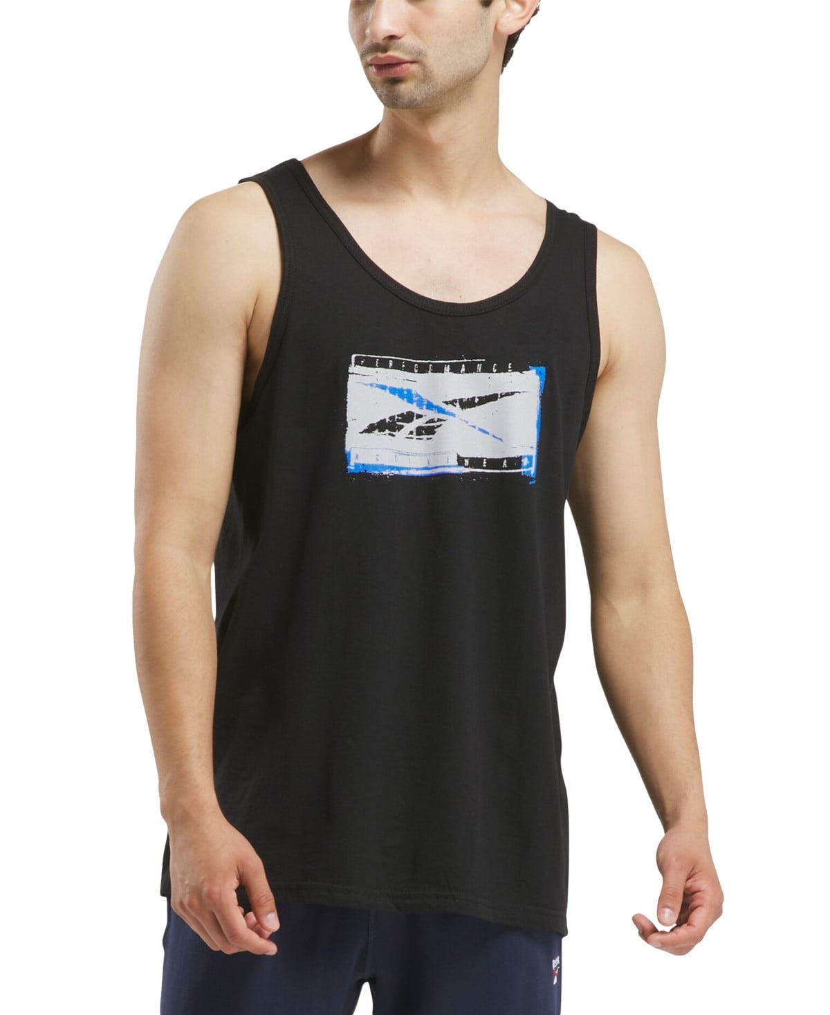 Reebok Men Regular fit Sleeveless Graphic Tank Top Shirt Size L Black Solid