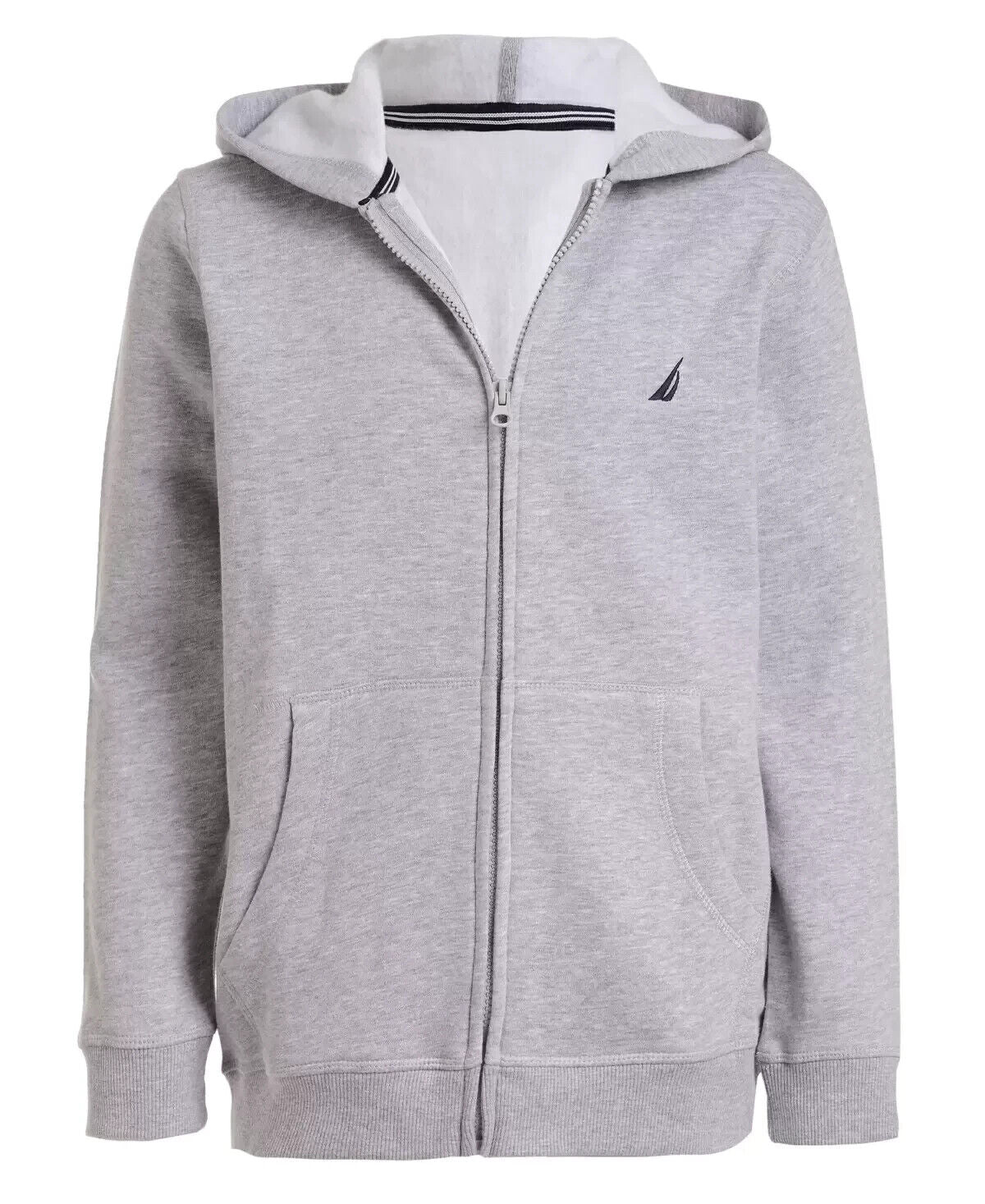Nautica Little Boys Full Zip Fleece Hoodie Gray Size M(5) MSRP $45