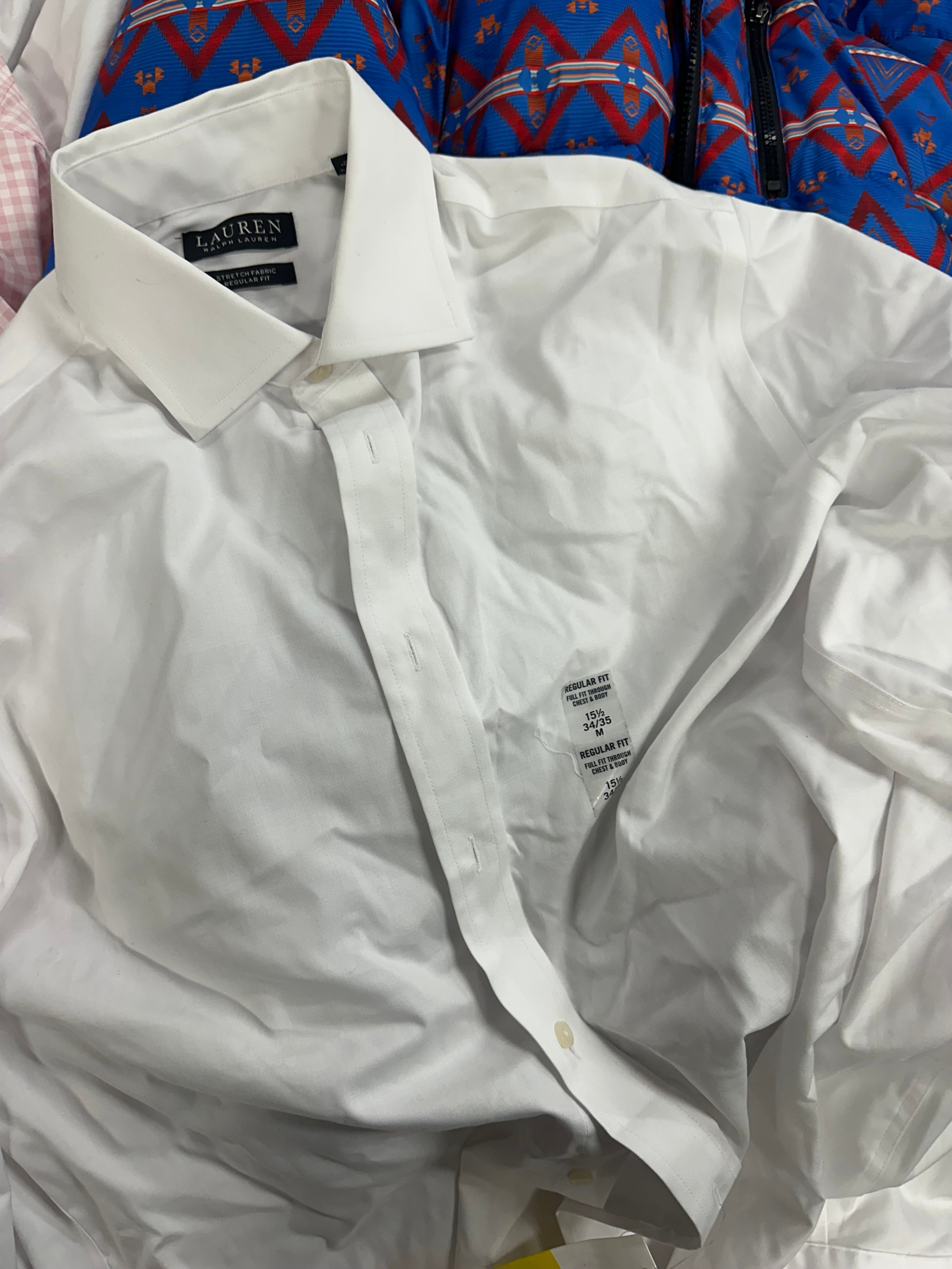 Men's Clothing Dress Shirts & Jacket Wholesale Lot, RALPH LAUREN, CALVIN KLEIN, VAN HEUSEN and CLUB ROOM, 7 items, Shelf Pulls, MSRP $594