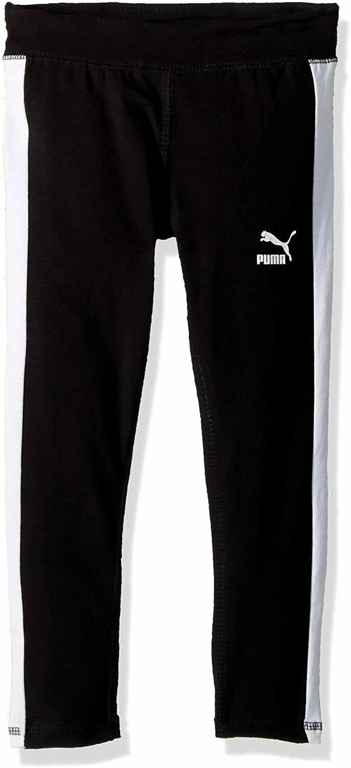 PUMA Little Girls' Archive T7 Logo Size 4 Black
