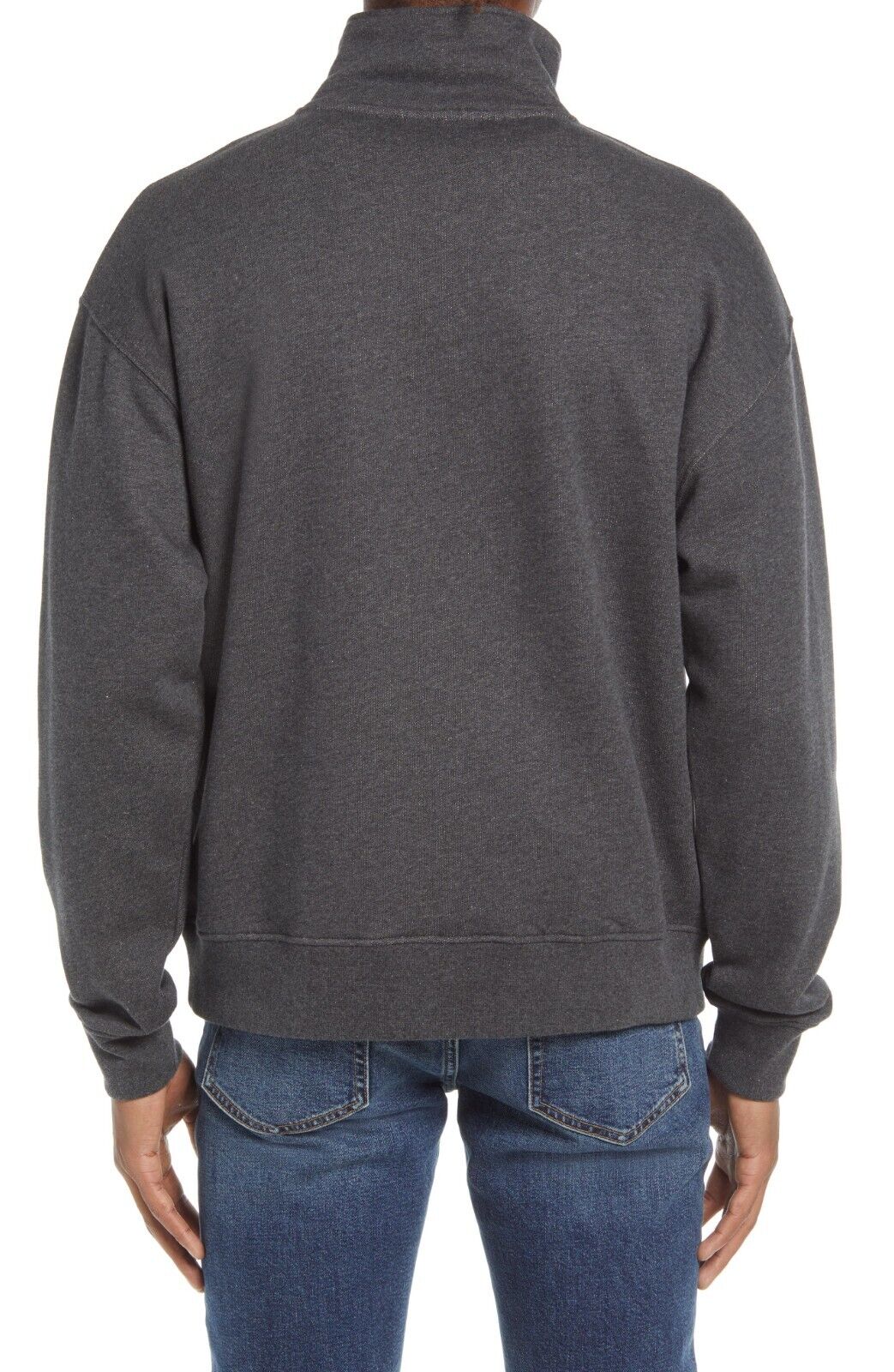 FRAME Men's The Essential Half-Zip Pullover gray Size M MSRP $238