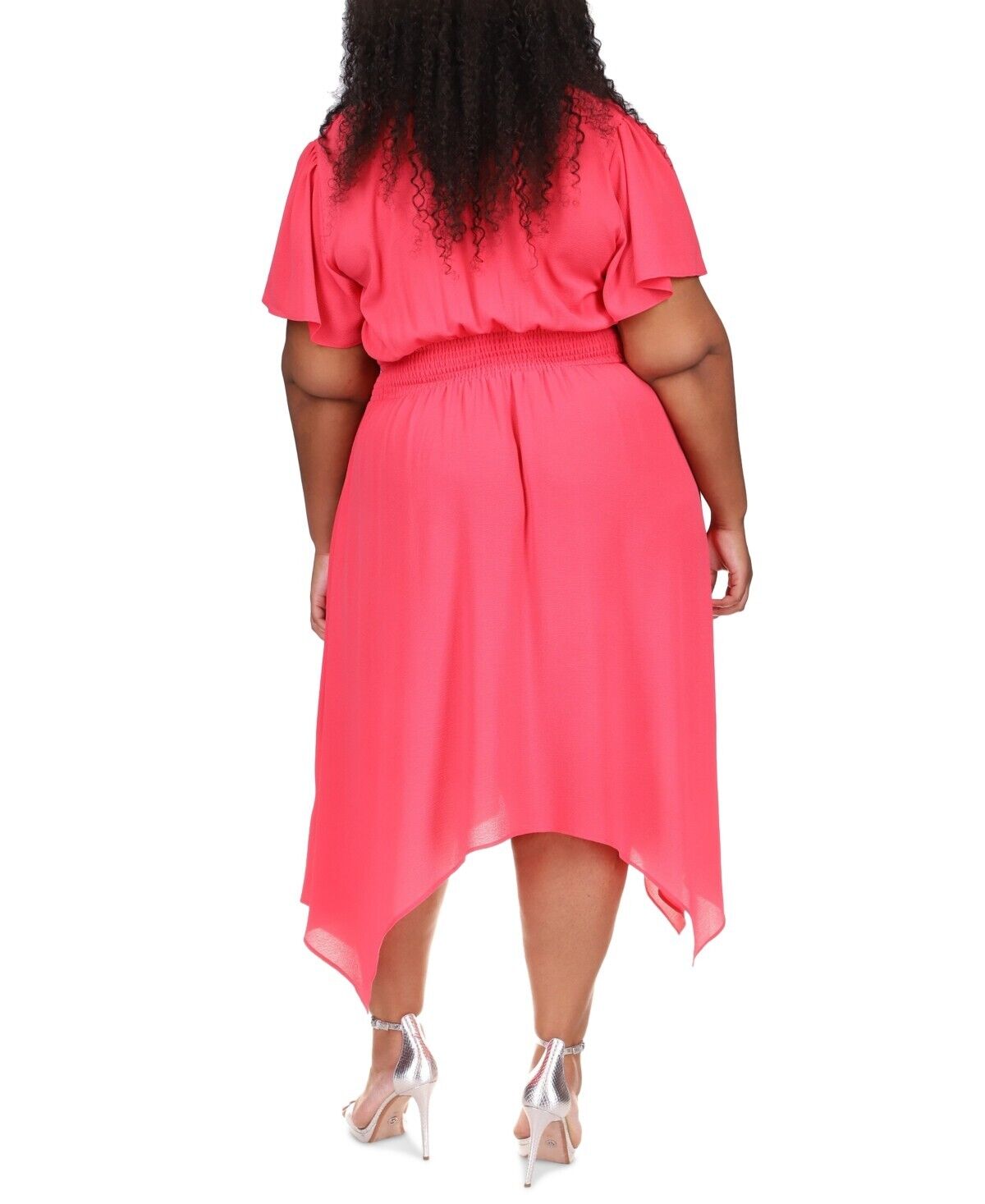 Michael Michael Kors Plus Size Handkerchief-Hem Dress Pink Size 1X 155