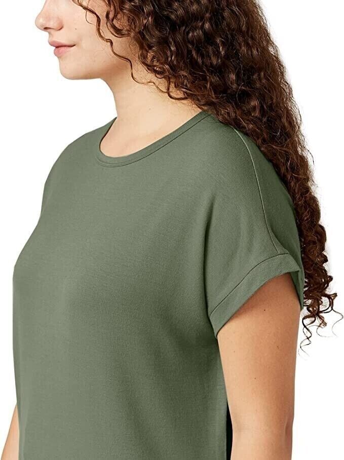 Buffalo David Bitton Womens Crewneck Top Green olive Size XL