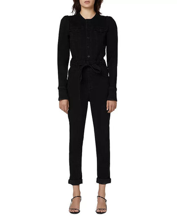 Hudson Puff Sleeve Denim Jumpsuit in Washed Black Size S MSRP $325