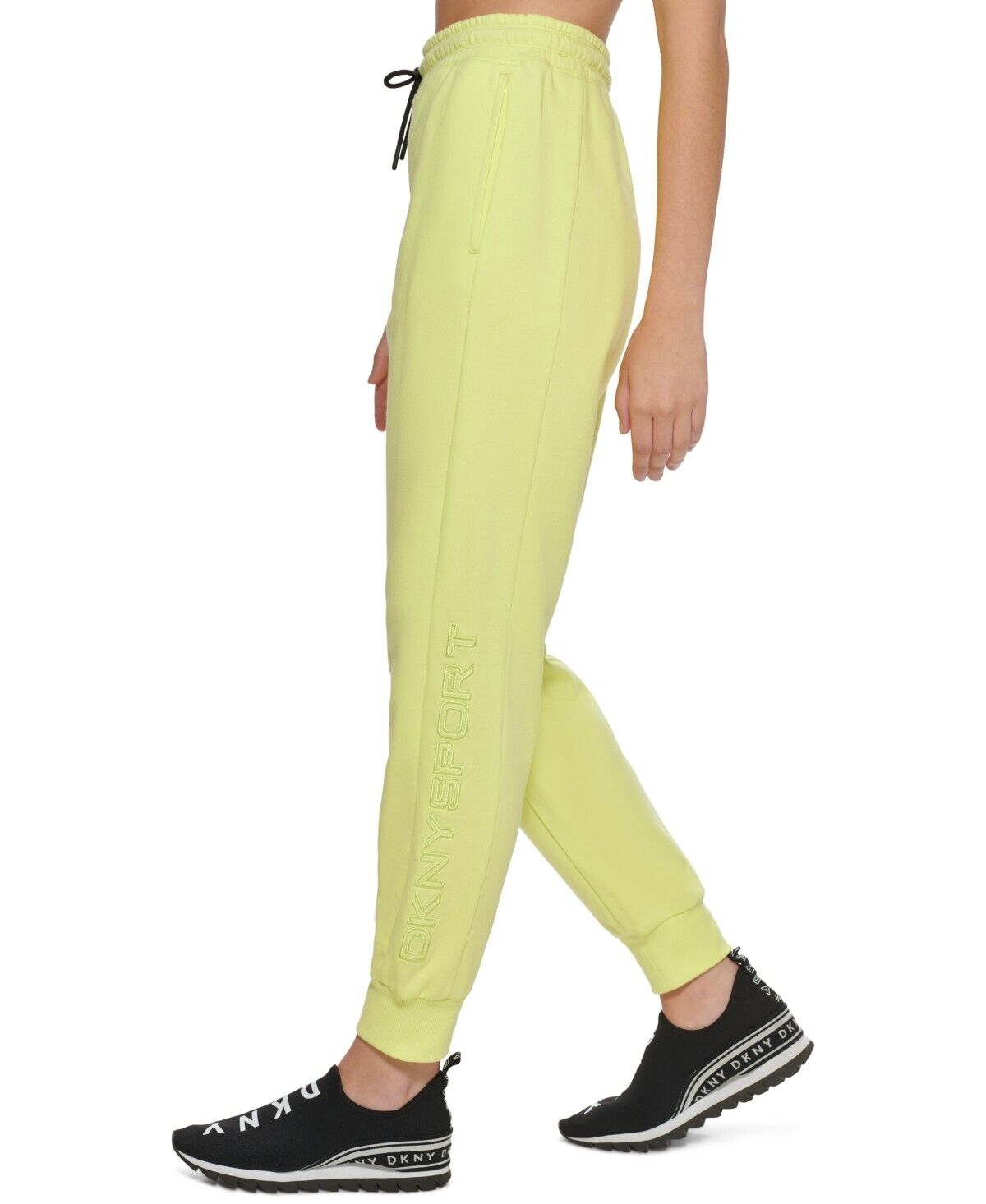 Dkny Sport Women's Fleece Logo Joggers Lime Green SIze M MSRP $60
