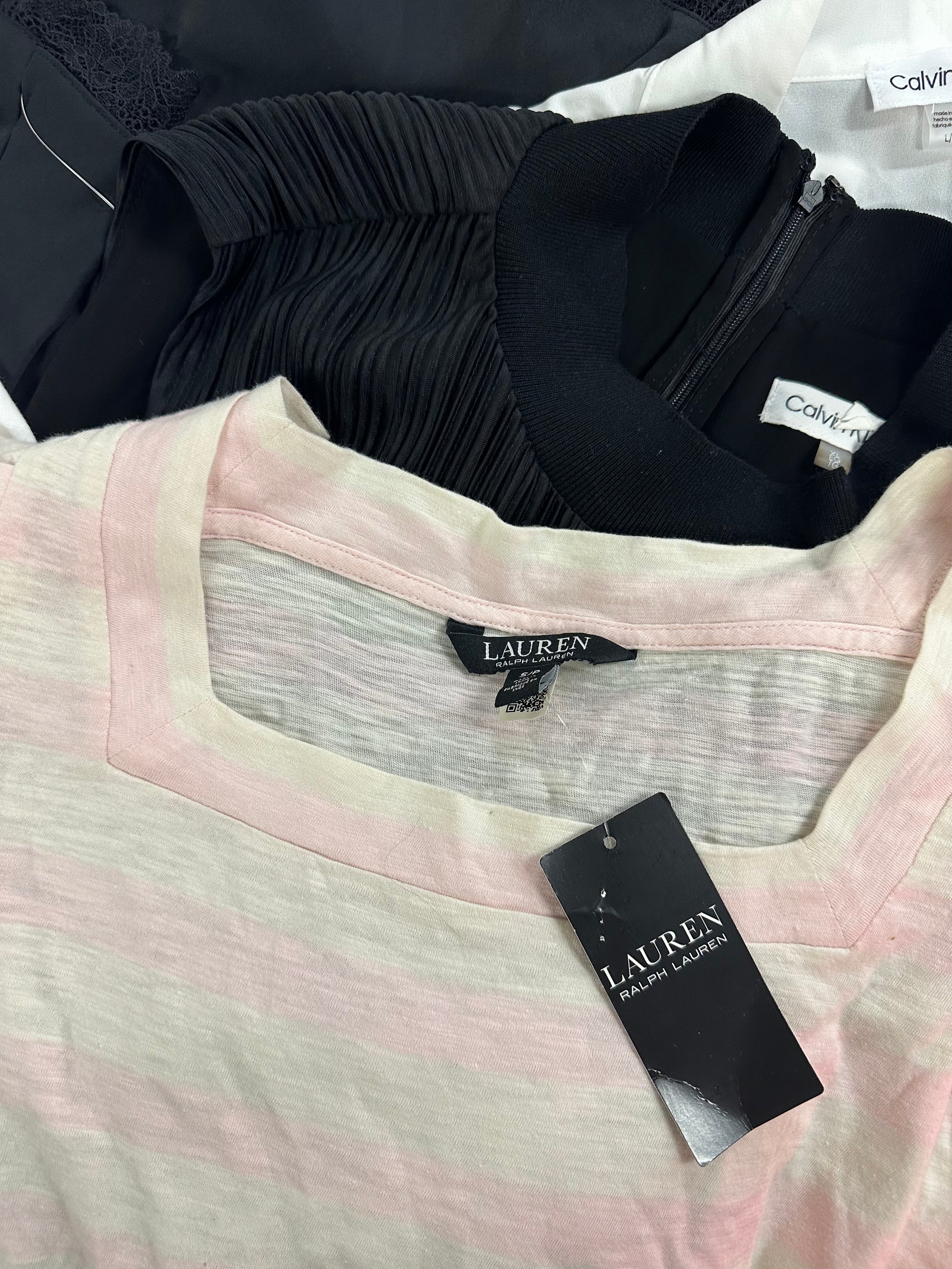 Women's Clothing Tops and Others Wholesale Lot, LAUREN RALPH LAUREN, NAUTICA, CALVIN KLEIN, JONES NEW YORK, ROUDELAIN and more, 17 items, Shelf Pulls, MSRP $1,023
