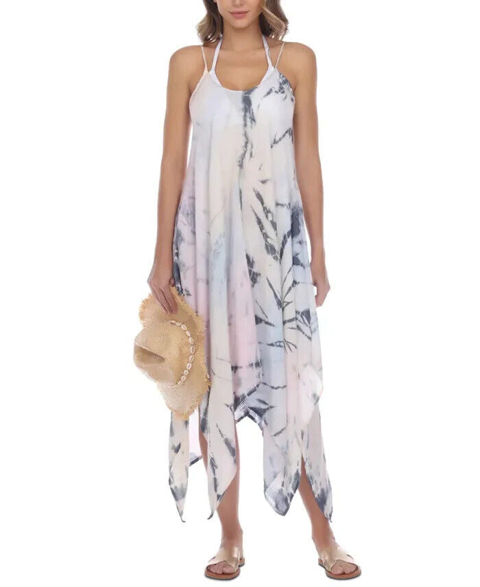 RAVIYA Tie-Dye Maxi Cover-Up Dress Pink Gray Size S