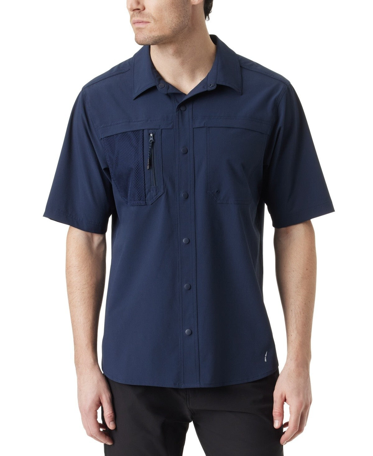 BASS OUTDOOR Men's Explorer Short-Sleeve Shirt Navy Blue Size S MSRP $79