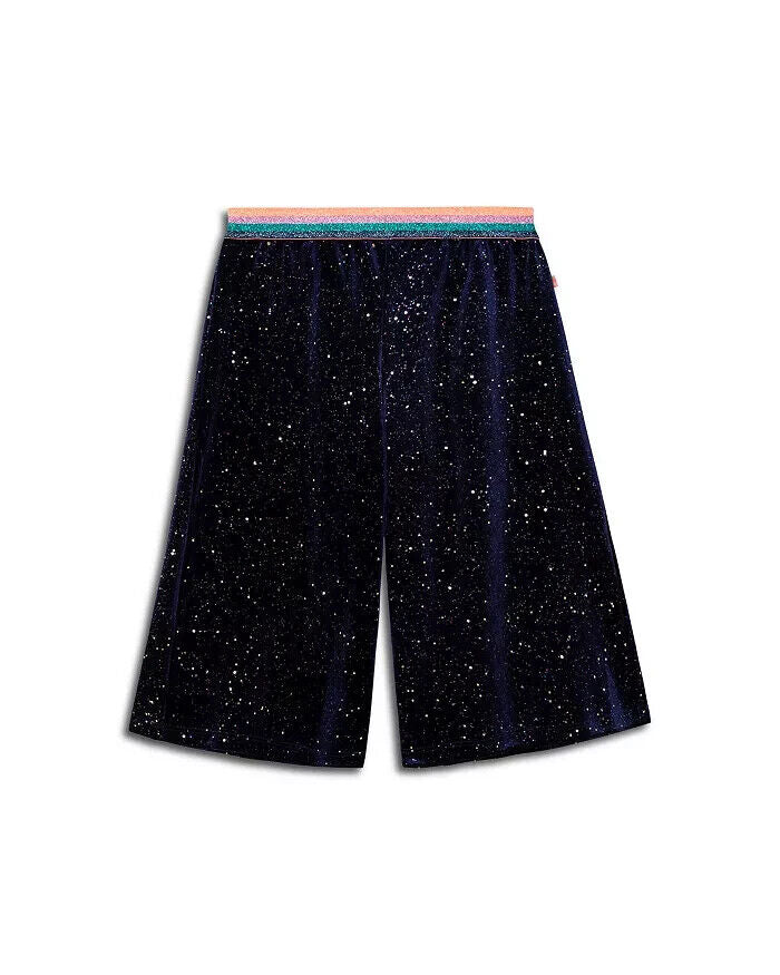 BILLIEBLUSH Girls' Glitter Velvet Culottes Navy Blue Pants Size 6Y MSRP $64