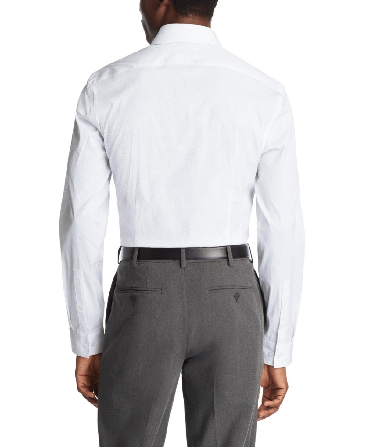 Calvin Klein Men's Extra Slim Fit Dress Shirt Grey Blue White Size 16/16.5x34/35