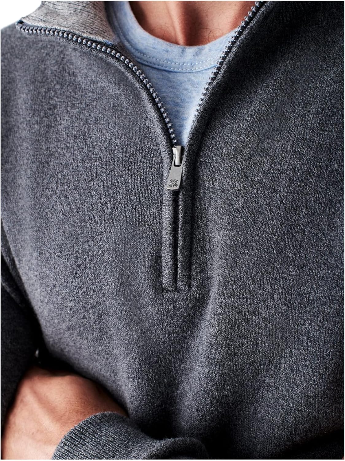 Faherty Jackson 1/4 Zip Sweater Charcoal Heather Gray Size 2XL