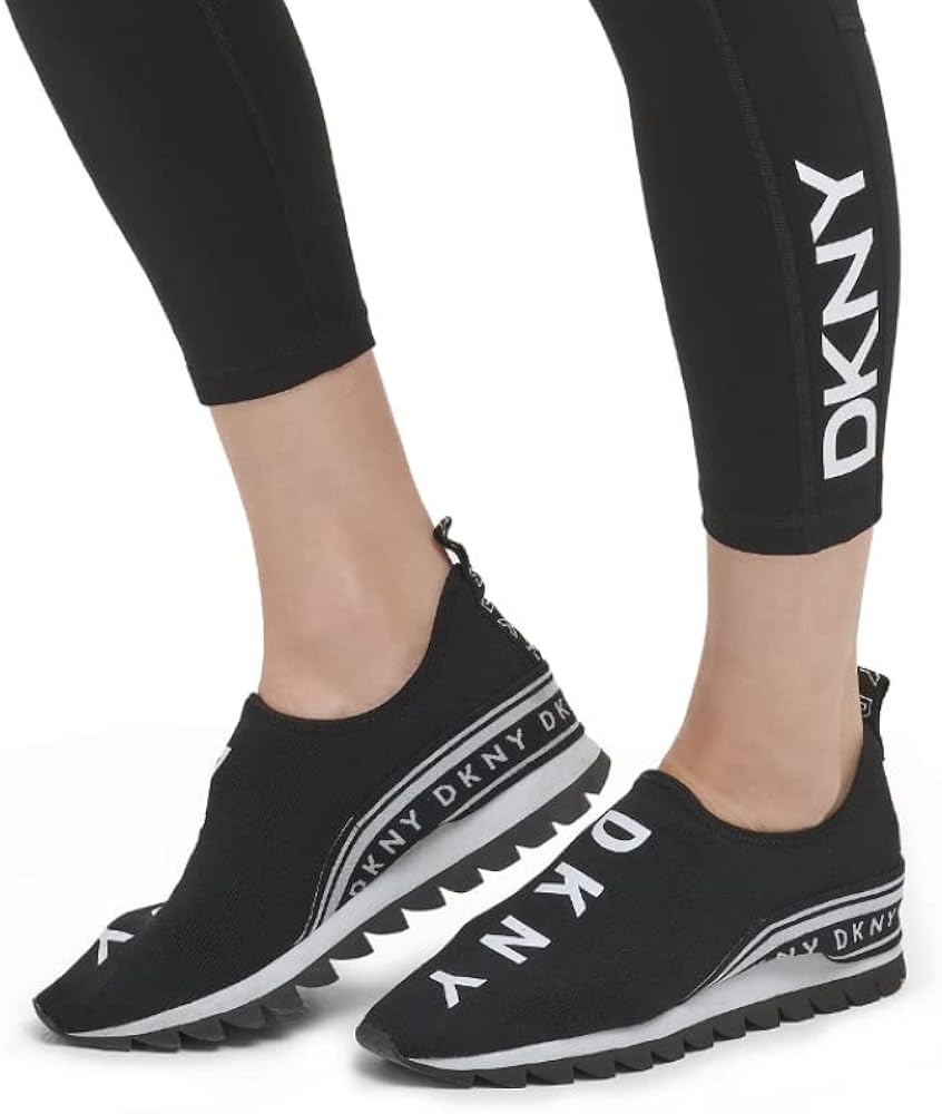 DKNY Sport Women's Multi-Stripe Elastic Leggings (Black, X-Large, XL)