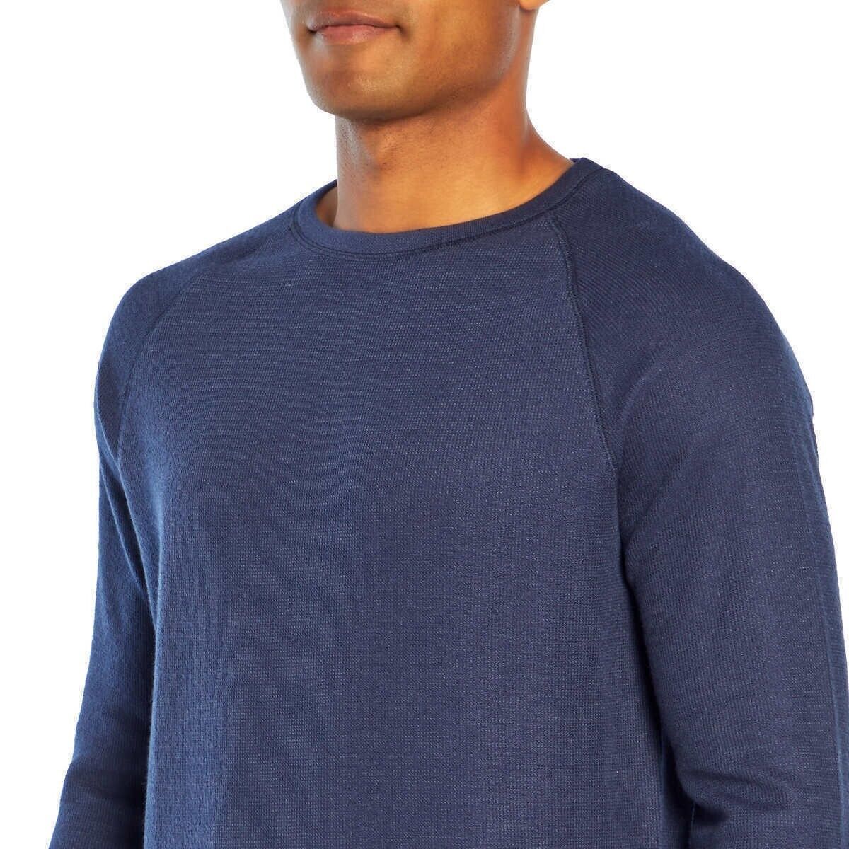 Banana Republic Men??s Waffle Crew Sweatshirt Mid-weight Navy Size XXL